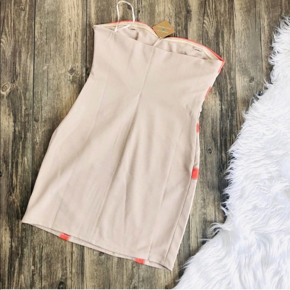 MM Couture Beige Bodycon Dress Small - Picture 4 of 6